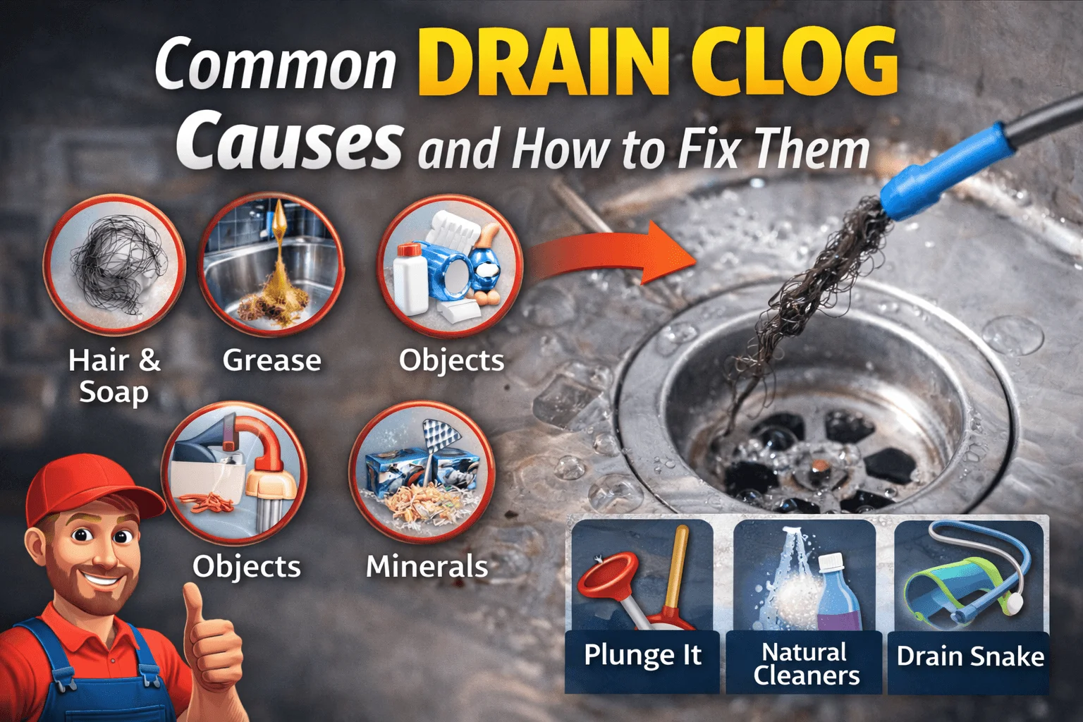 Common drain clog causes and fixes 1